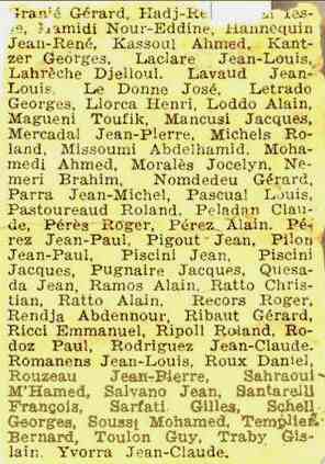 Liste d'admission 1954 en 6me  Duveyrier