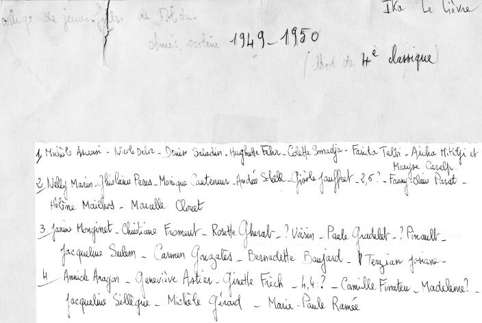noms de la classe de 3me classique 1950 - 1951